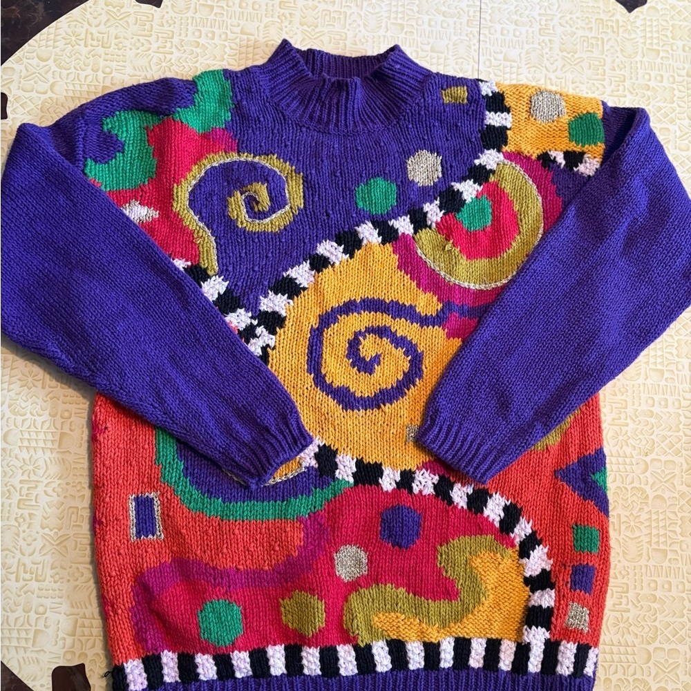 Vintage Colorful Abstract Sweater